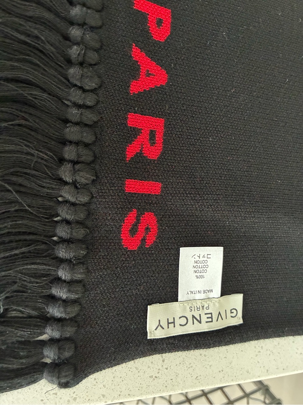 Givenchy PARIS Black and Red Scarf